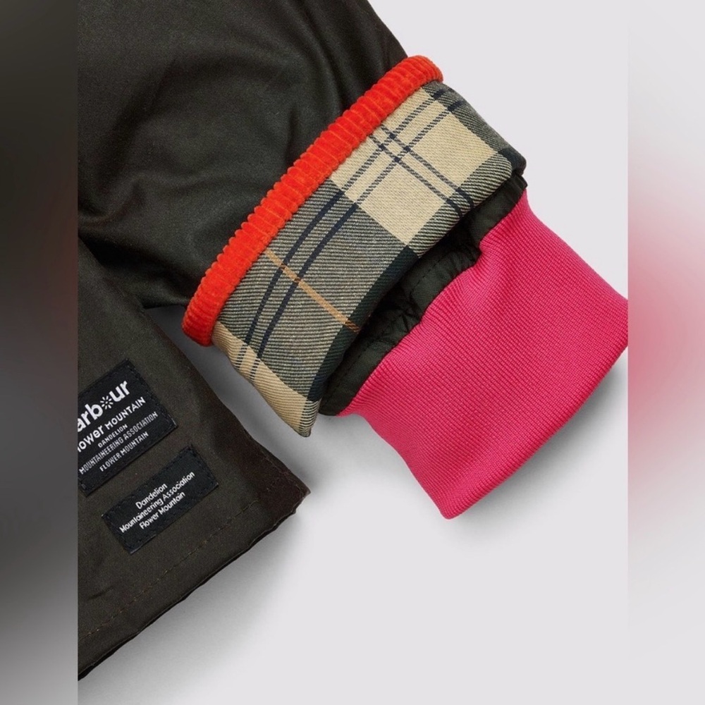 NWT BARBOUR X FLOWER MOUNTAIN Jacket in Black/ Fuchsia - Picture 7 of 16